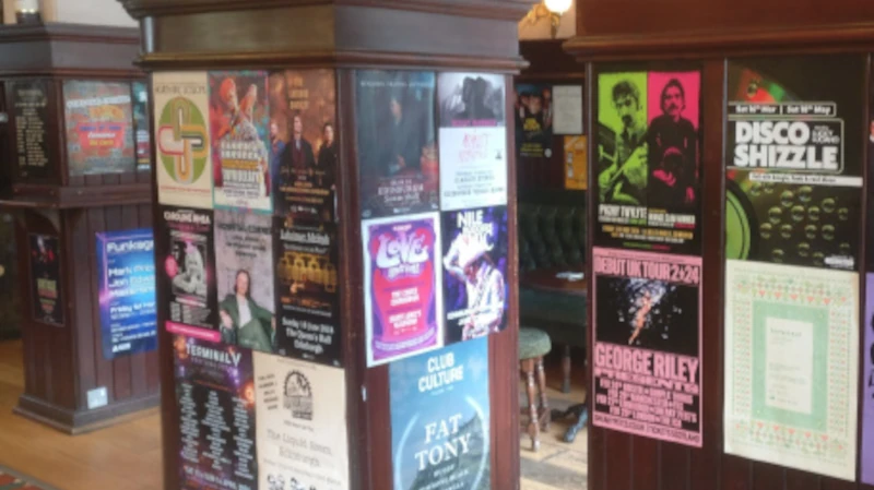 Poster display in an Edinburgh pub.